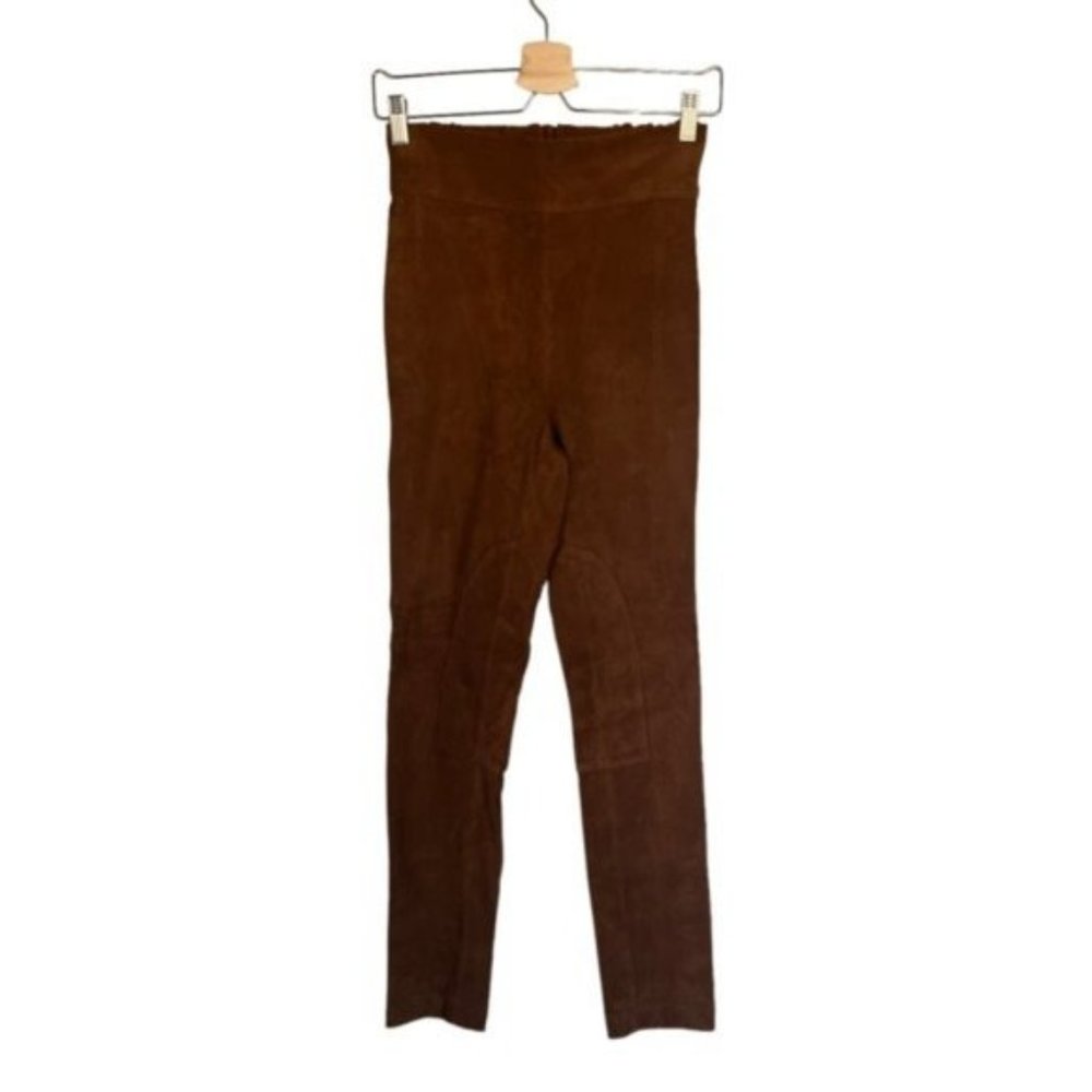 Sundance Brown Suede Genuine Leather Equestrian Style Leggings Riding Pants